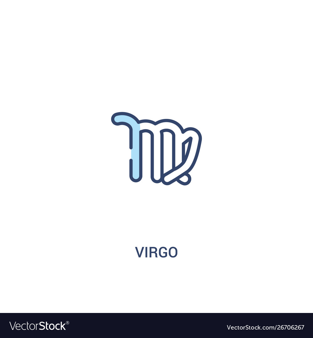 Virgo concept 2 colored icon simple line element vector image Virgo concept 2 colored icon simple line element