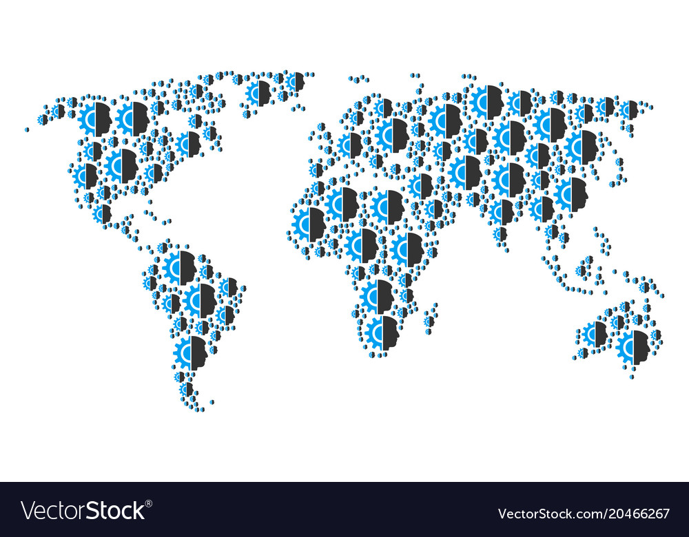 World map pattern of android robotics items