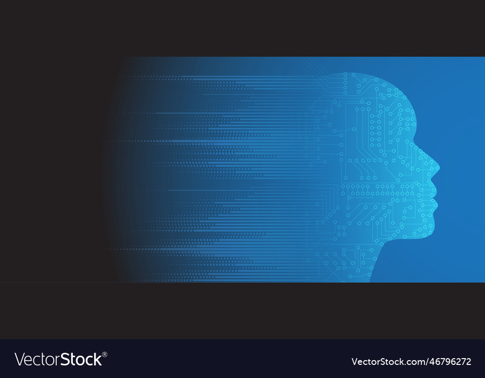 Artificial intelligence technology web background vector image Artificial intelligence technology web background
