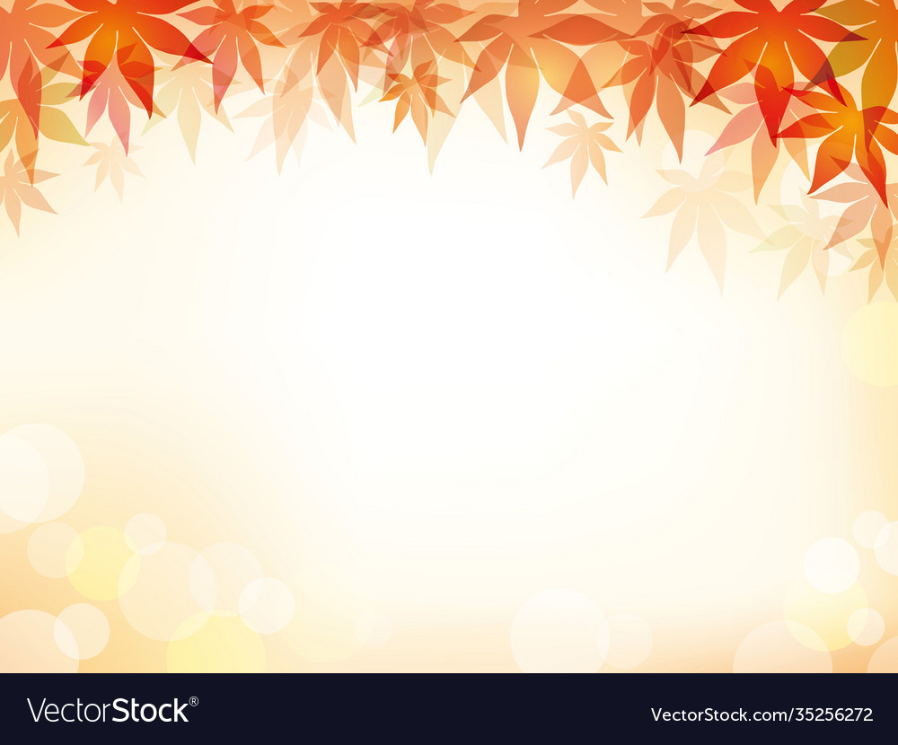 Autumn maple leaf frame on a bokeh background