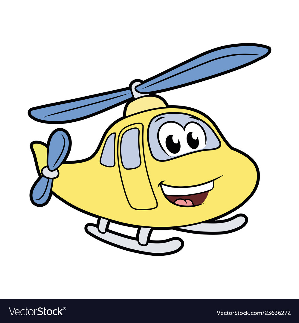 Cute smiling helicopter Royalty Free Vector Image