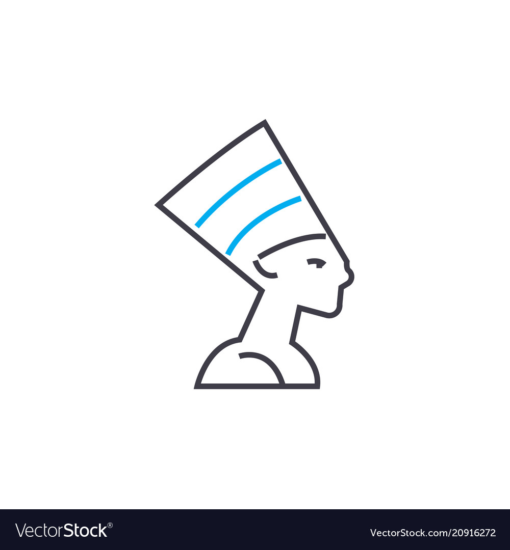 Egyptian hat linear icon concept Vector Image Egyptian hat linear icon concept