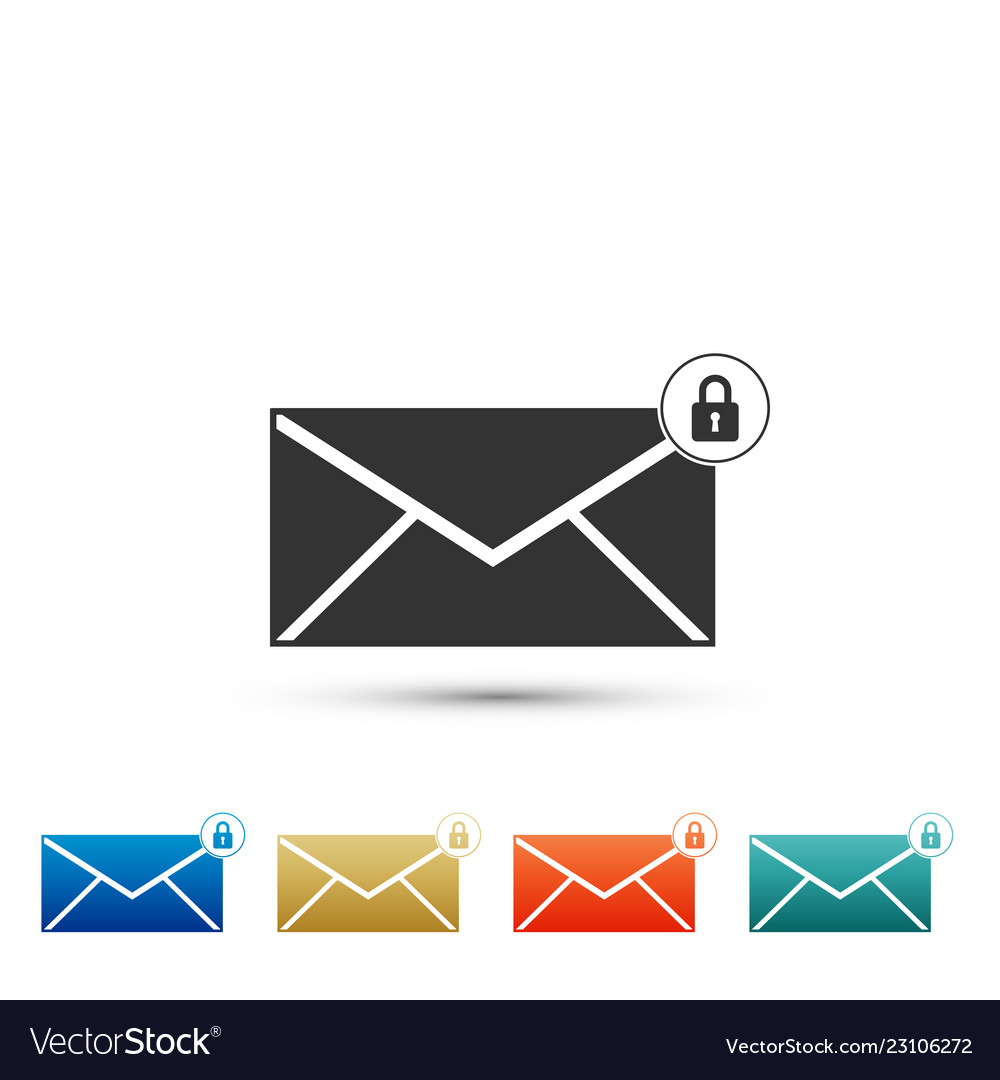 Email message lock password icon isolated vector image Email message lock password icon isolated