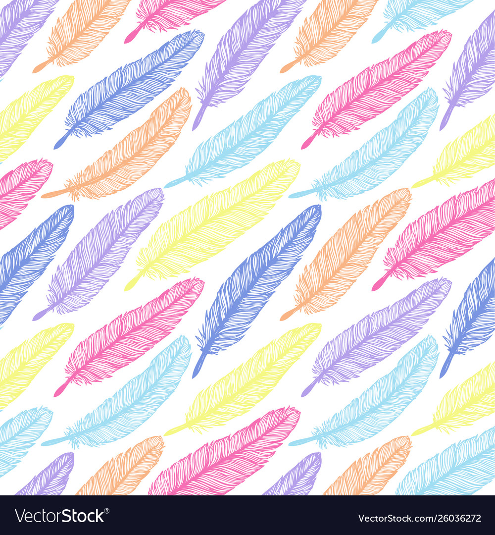 Feather seamless pattern vector image Feather seamless pattern