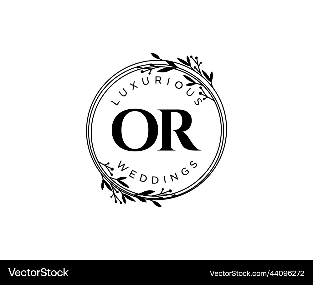 Initials letter wedding monogram logos Royalty Free Vector