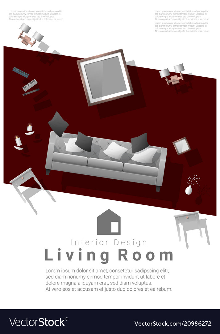 Interior Banner Sale With Living Room Furniture Vector Image