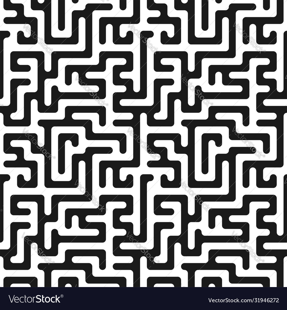 Maze seamless pattern isolated on white vector image Maze seamless pattern isolated on white