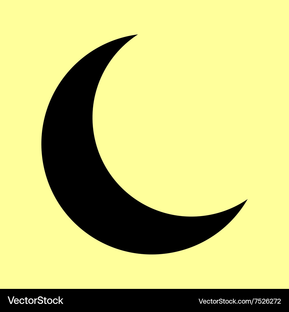 Moon sign flat style icon Royalty Free Vector Image