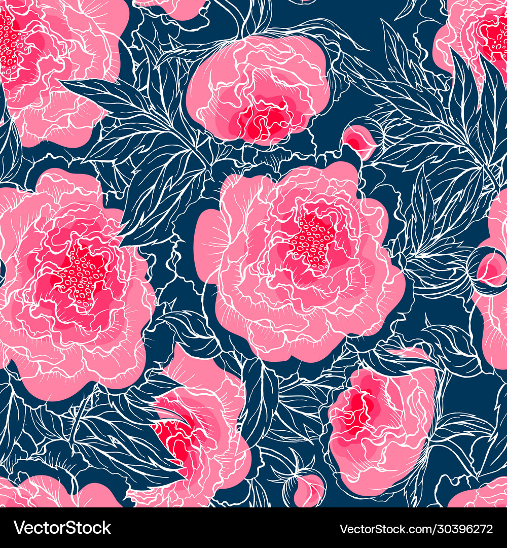 Seamless pattern with roses Royalty Free Vector Image