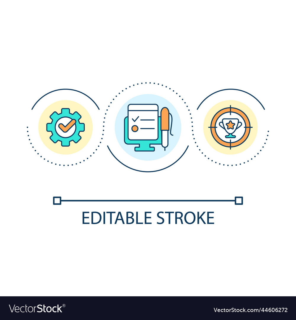 Setting goals loop concept icon vector image Setting goals loop concept icon