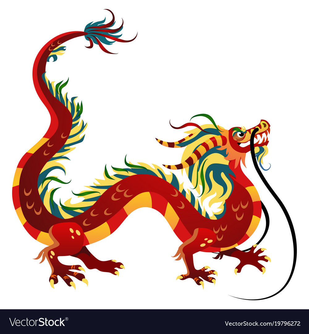 Traditional Chinese Dragon Ancient Symbol Of Vector Image