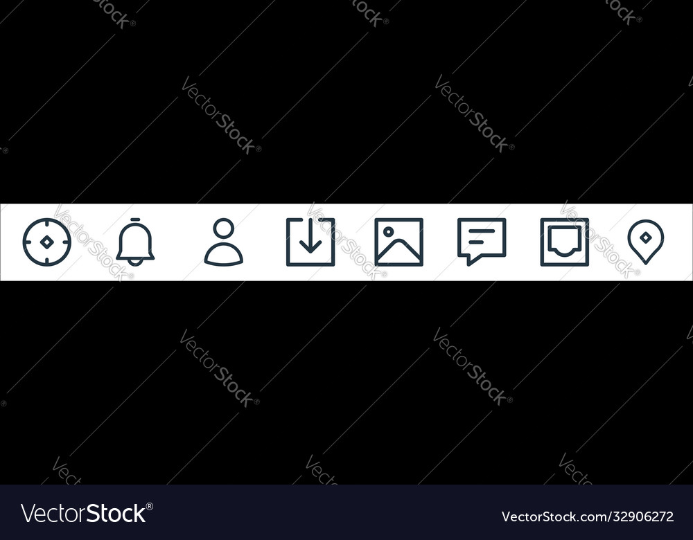 User interface line icons linear set quality vector image User interface line icons linear set quality