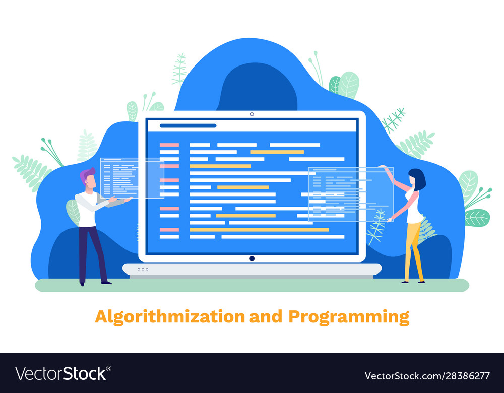 Algorithmisierung und Programmierkapital vector image Algorithmisierung und Programmierkapital