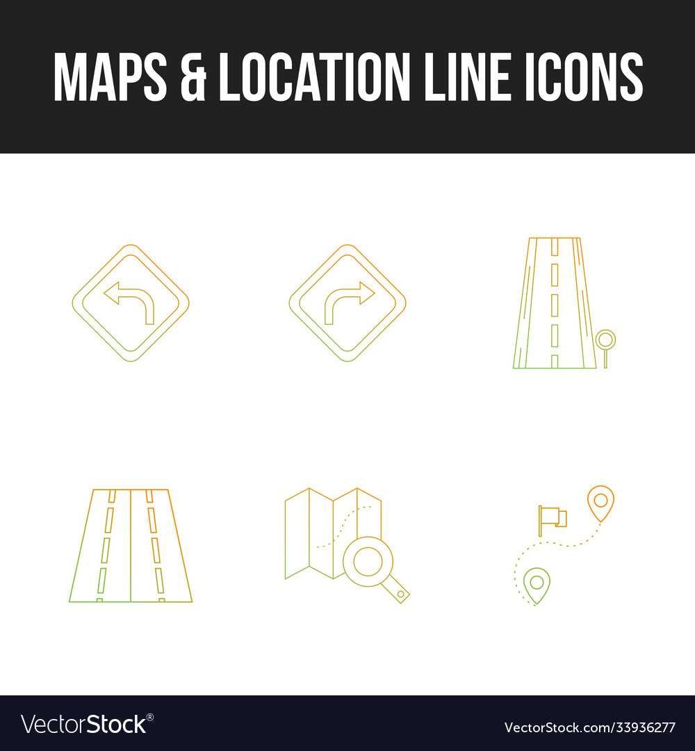 Beautiful maps location unique line icon set
