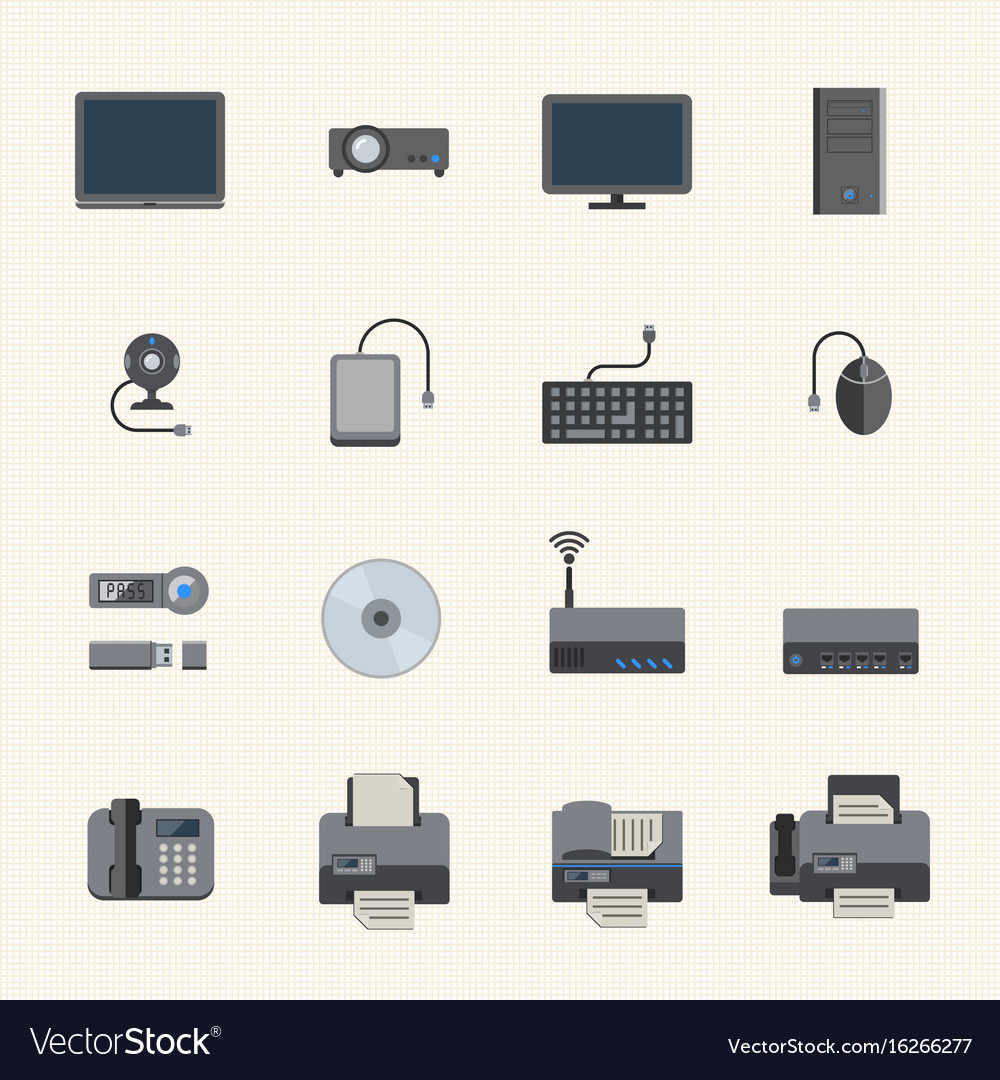Big data icon set computer and devices
