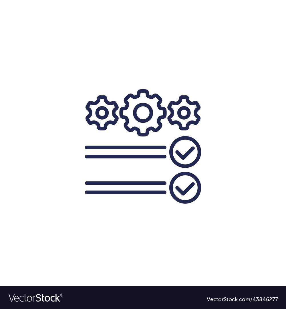 Check list with gears line icon