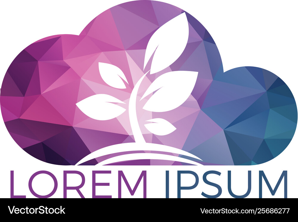 Cloud tree logo design Royalty Free Vector Image
