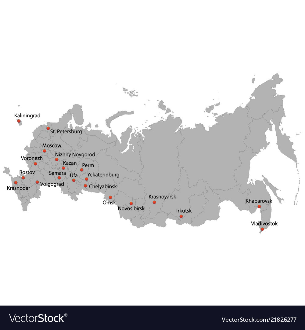 Detailed map of the russia Royalty Free Vector Image