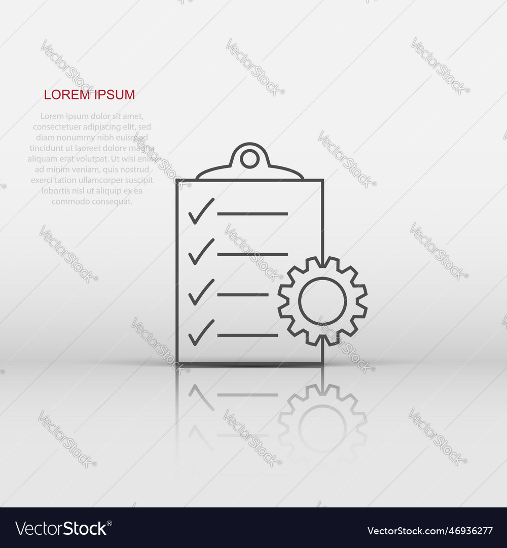 Document icon in flat style project management