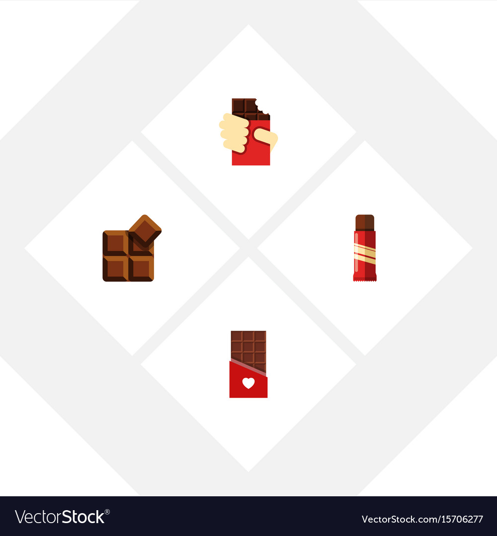 Flat icon chocolate set of sweet cocoa shaped