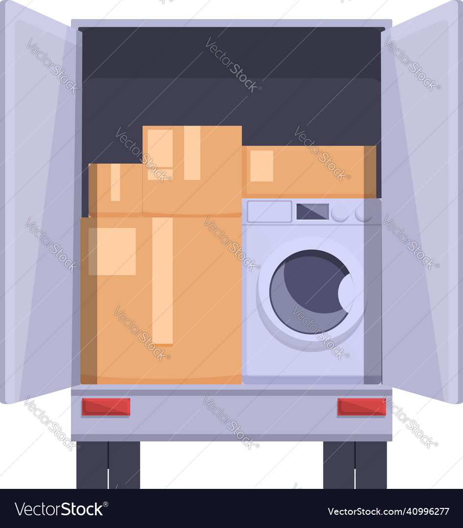 Full truck relocation icon cartoon house Vector Image