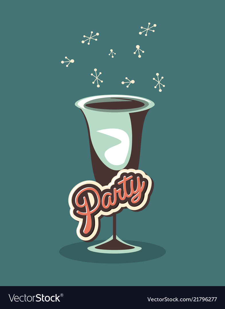 Glass cup drink beverage celebration party retro