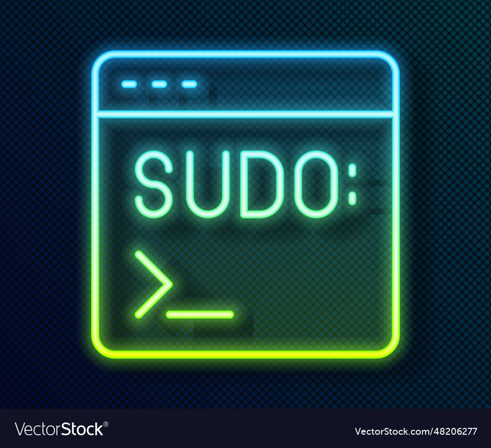 Glowing neon line code terminal icon isolated vector image Glowing neon line code terminal icon isolated