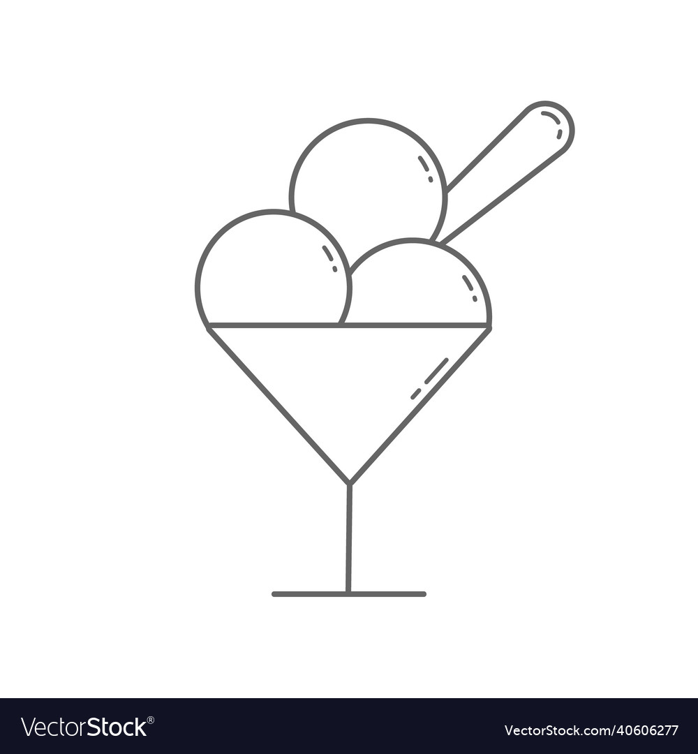 Ice cream icon an empty contour scalable