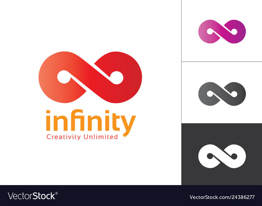 Infinity symbol with color gradient red violet