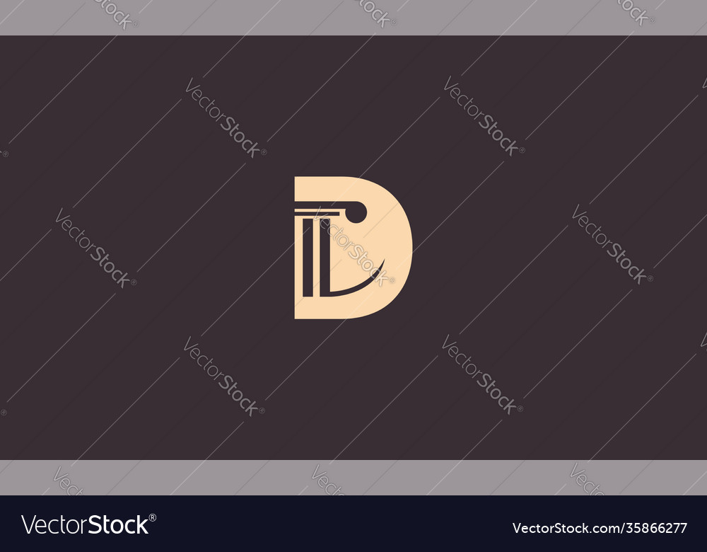 Letter d with law scale logo symbol icon graphic