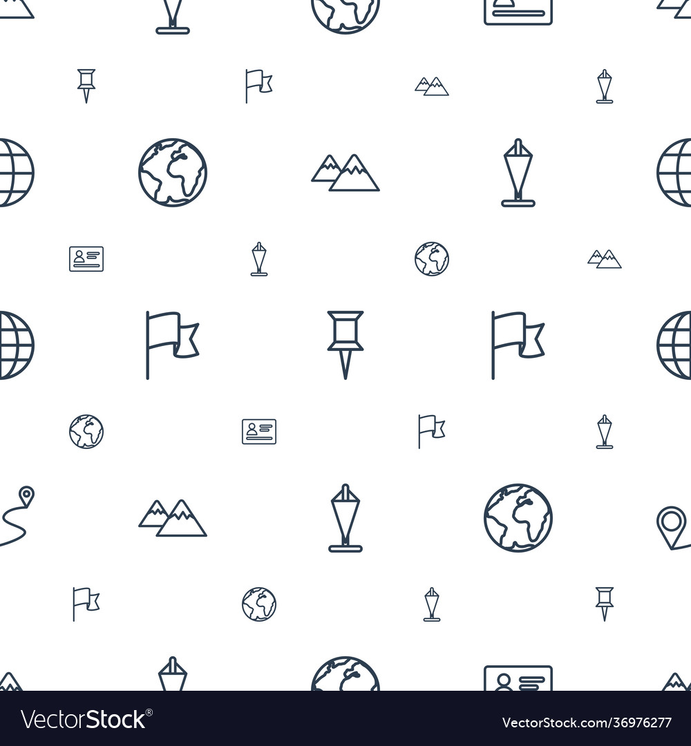 Map icons pattern seamless white background