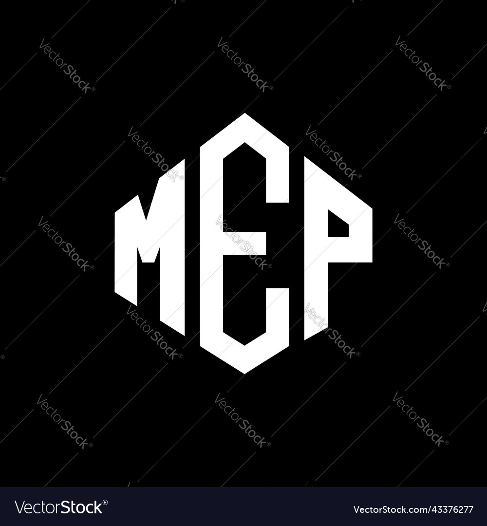 Mep letter logo design with polygon shape