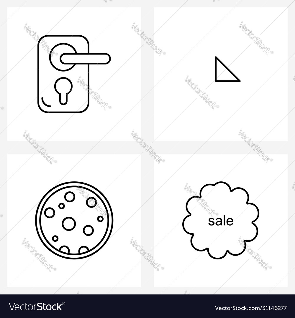 Modern style set 4 line pictograph grid based
