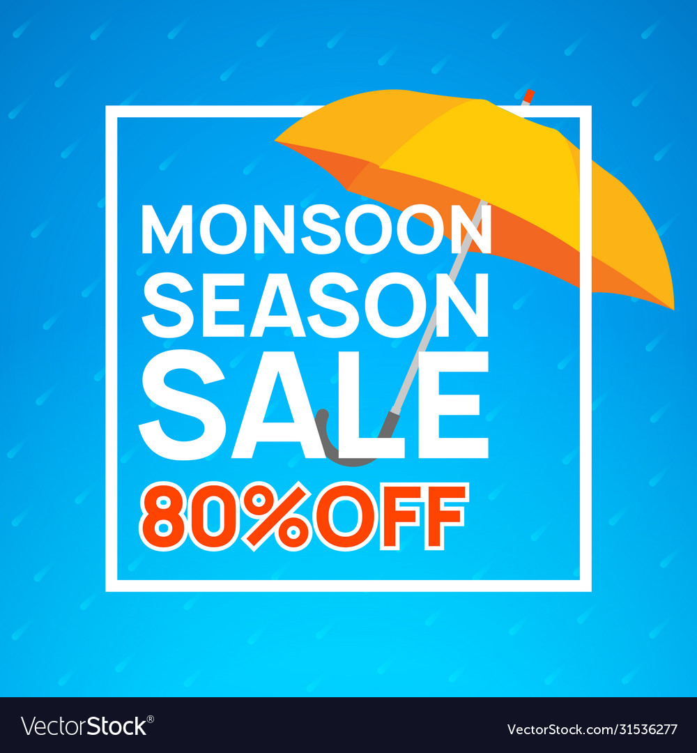 Monsoon sale offer rain season background rainy