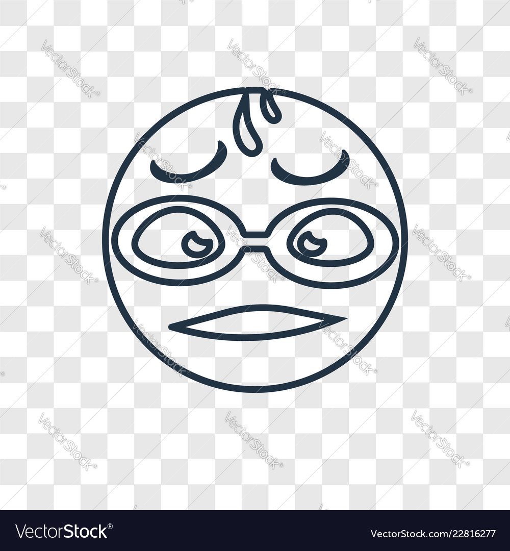 Nerd concept linear icon isolated on transparent vector image Nerd concept linear icon isolated on transparent