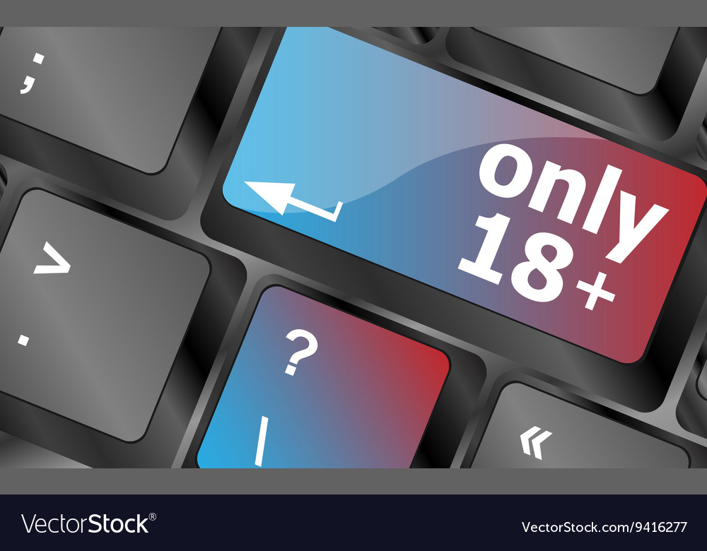 Only 18 plus button on keyboard with soft focus