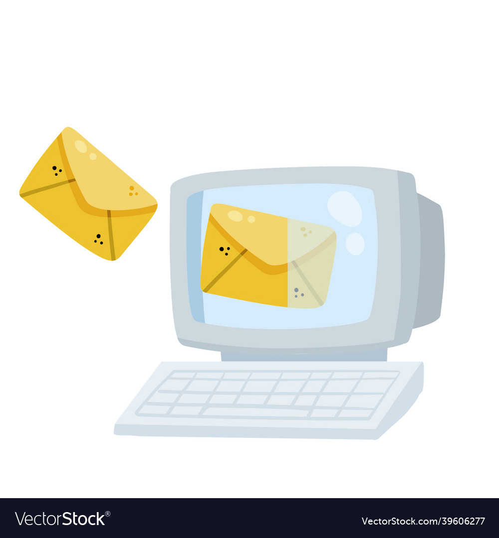 Retro computer sending and receiving an email