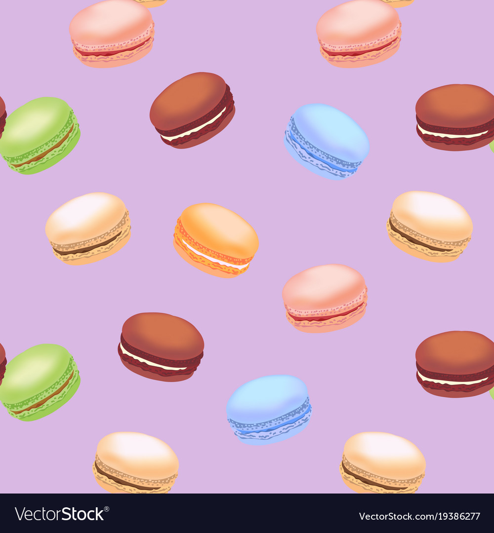 Seamless pattern with colorful macaroon cookies
