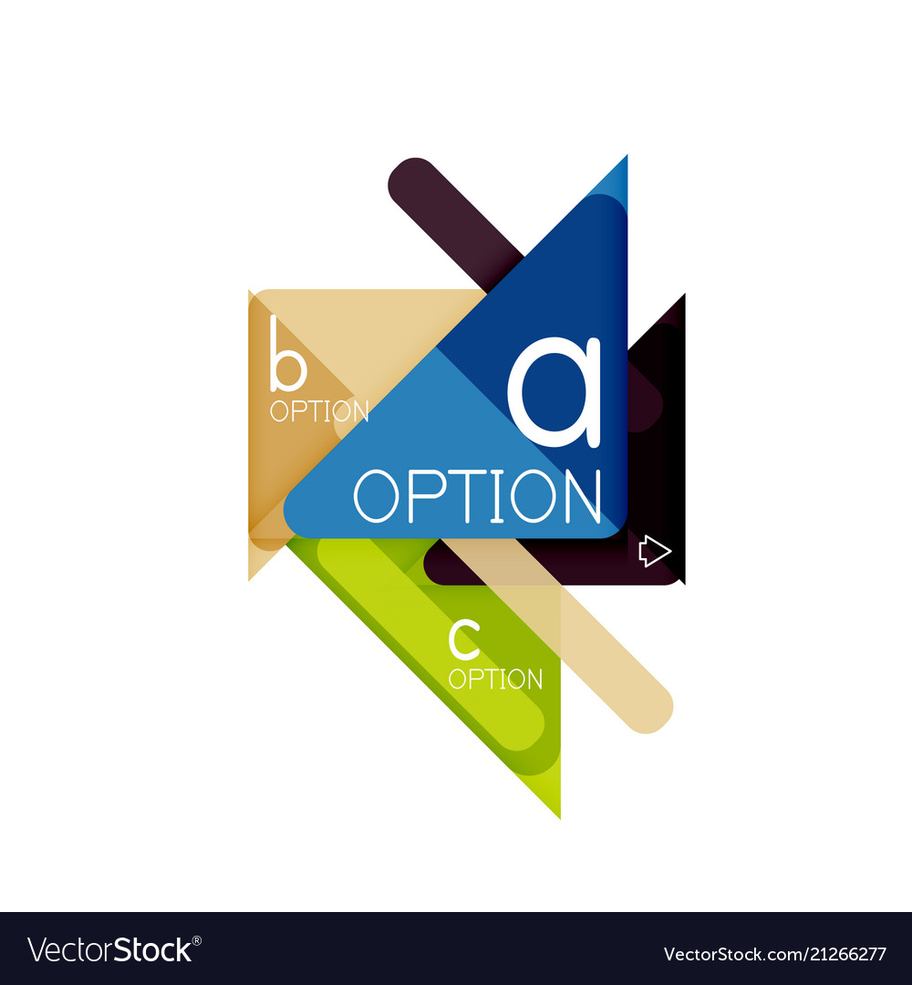 Triangle data visualization design option vector image Triangle data visualization design option