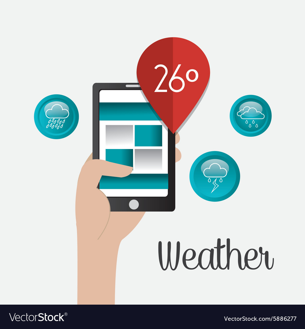 Weather mobile app Royalty Free Vector Image VectorStock