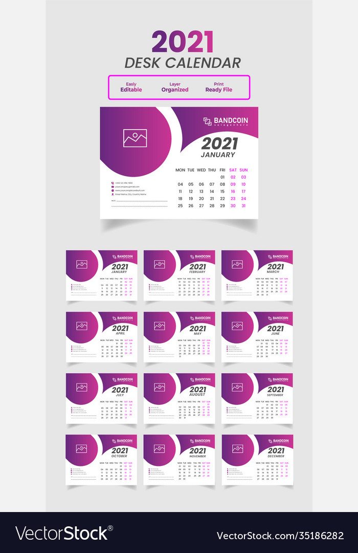 2021 desk calendar design in file