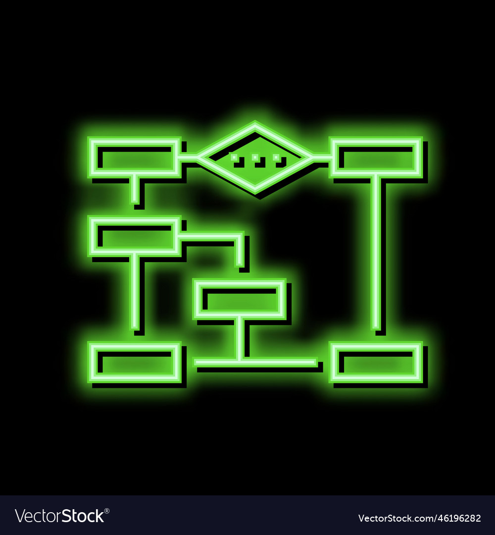 Algorithm neural network neon glow icon