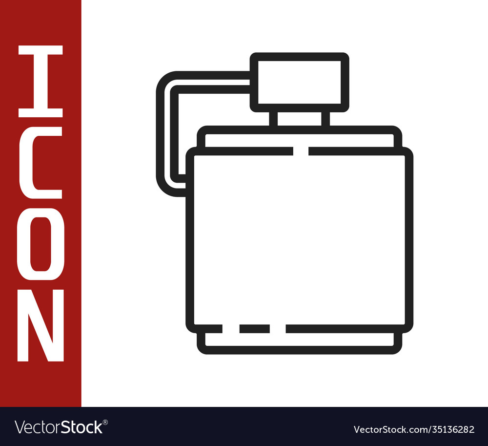 Schwarze Linie Canteen Wasserflasche Ikone isoliert Vector Image Schwarze Linie Canteen Wasserflasche Ikone isoliert