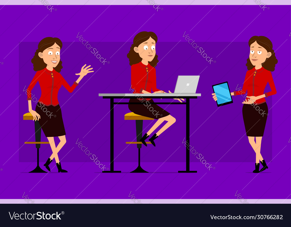 Cartoon Business Woman Character Big Set Vector Image