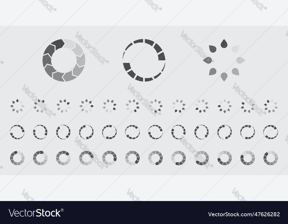 Circular Loading-Puffering-Symbole Set vector image Circular Loading-Puffering-Symbole Set