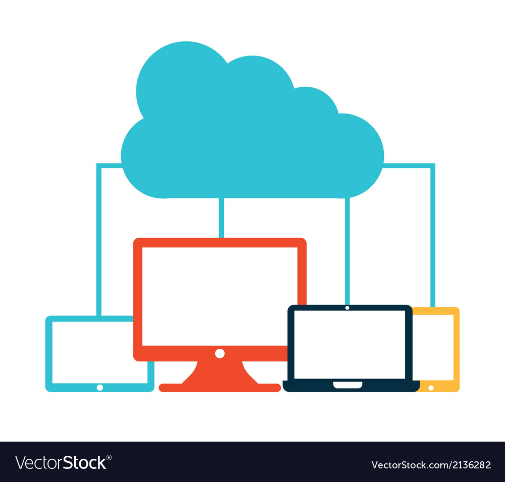 Cloud computing over white background