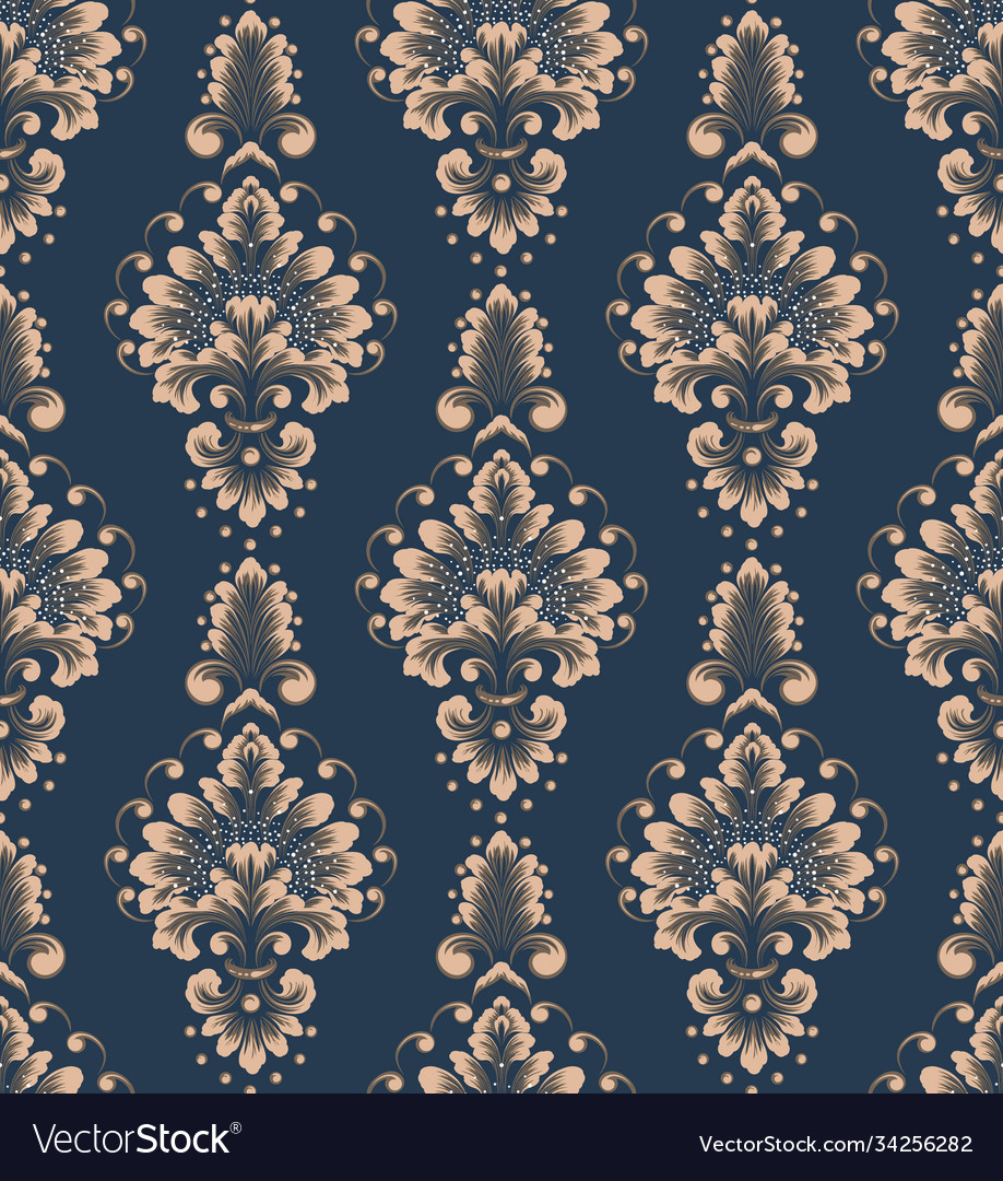 Damask seamless pattern element classical vector image Damask seamless pattern element classical