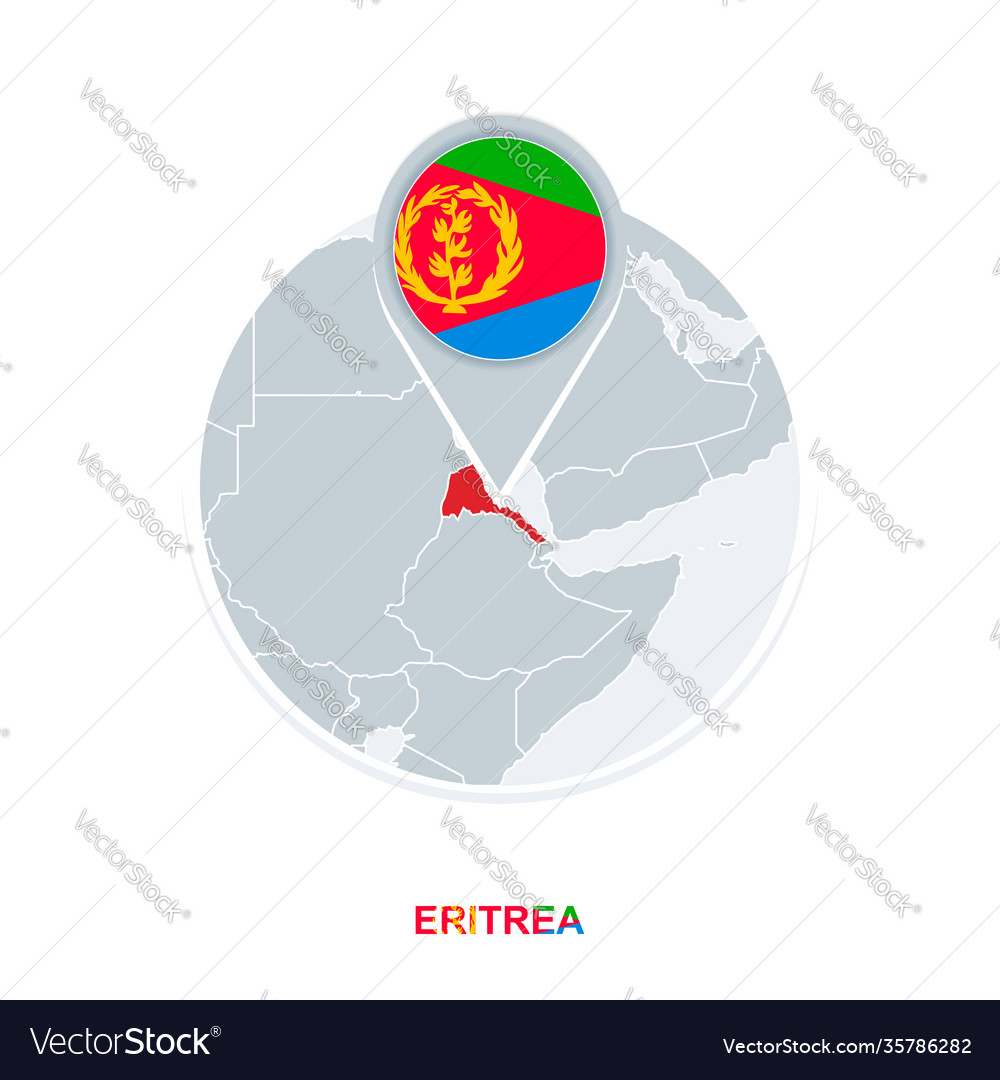 Eritrea Karte und Flagge Symbol mit hervorgehoben