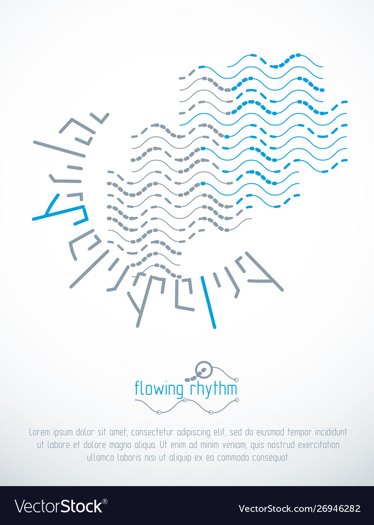 Flowing rhythm abstract wave lines background vector image Flowing rhythm abstract wave lines background