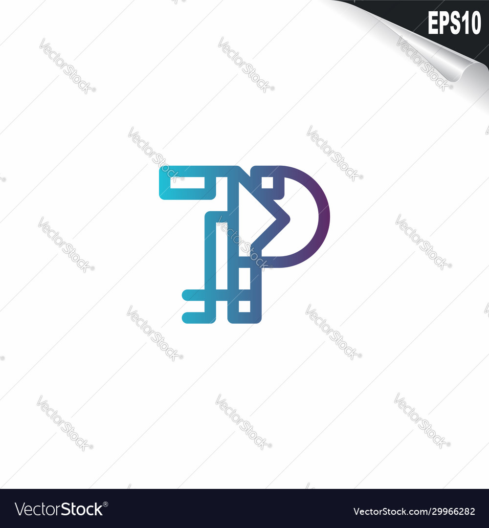 Initial tp logo monogram design template simple Vector Image Initial tp logo monogram design template simple